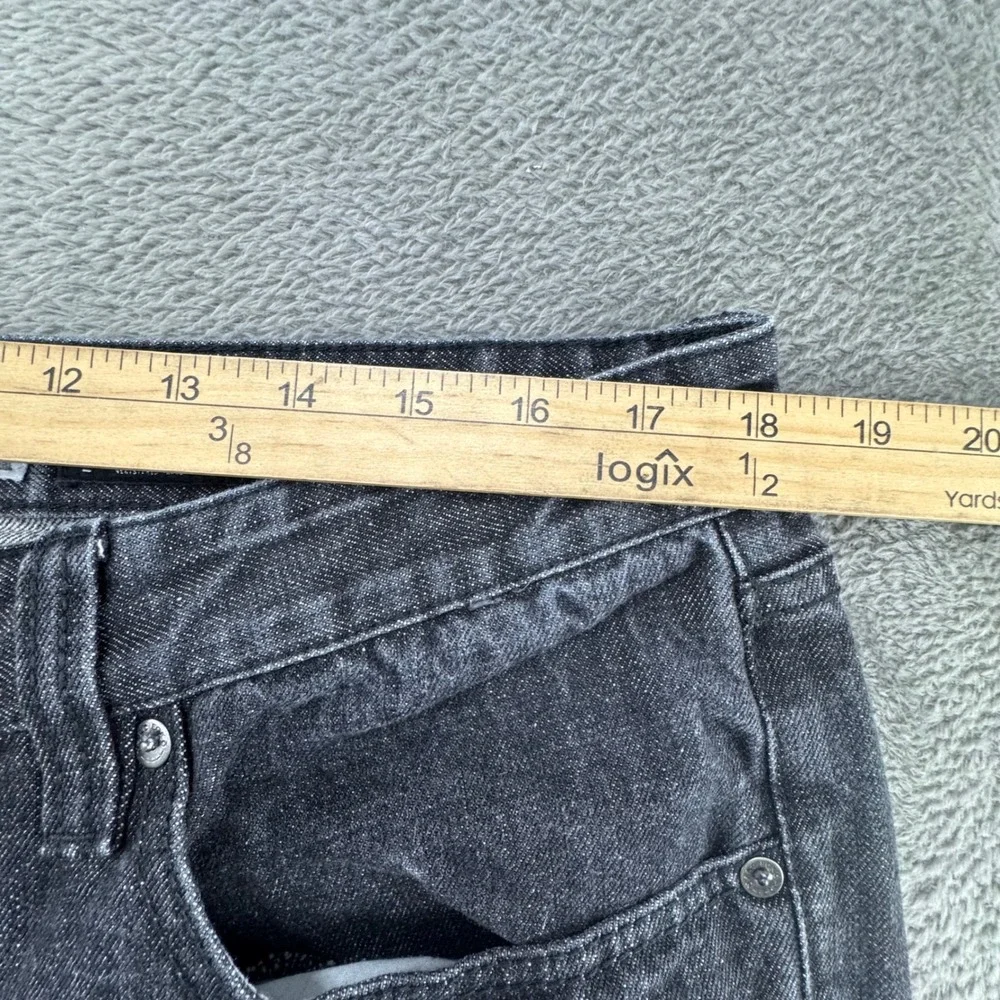 Marc Ecko Cut & Sew Mens 38 Straight Leg Black Denim Jeans‎ Embroidered Pockets